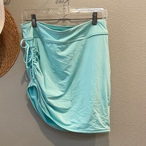 Athleta Light Aqua Swim Skirt with Side Ruching